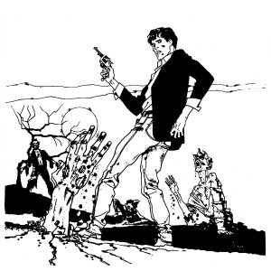 Copertina di Angelo Stano del n. 1 di Dylan Dog, in alternativa a quella di Claudio Villa, e in seguito utilizzata per il primo cartonato a colori di Dylan della Mondadori (1986)