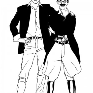 Dylan Dog & Groucho: disegno di di Angelo Stano utilizzato per le mostre di Dylan Dog organizzate dalla Sergio Bonelli Editore (1990)