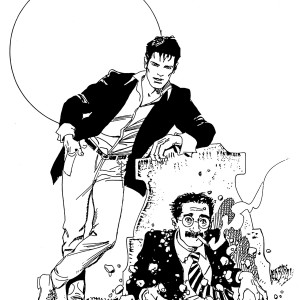 Dylan Dog & Groucho: disegno di Giovanni Freghieri per "Lucca '92"