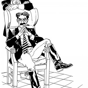 Dylan Dog & Groucho: disegno di Luigi Piccatto per "Lucca '95"