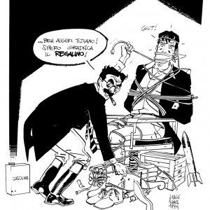Dylan Dog & Groucho: disegno di Luigi Siniscalchi per il volume "Tiziano Sclavi - Una carriera in horror" (Tornado Press, 1994)
