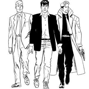 Dylan Dog, Martin Mystère & Nathan Never: disegno di Angelo Stano per la copertina di "Sette" n. 3 (1993)