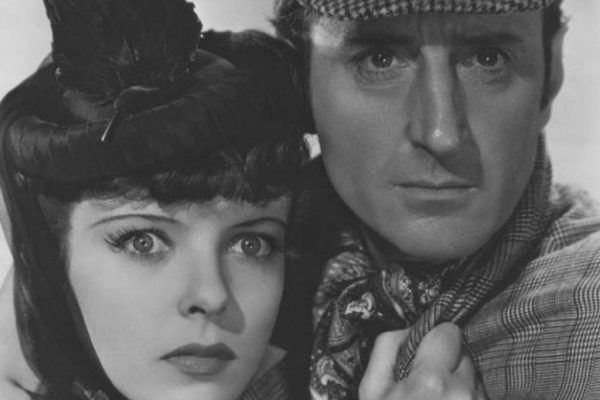 Ida Lupino e Basil Rathbone in "Le avventure di Sherlock Holmes" (1939)