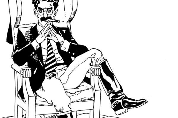 Dylan Dog & Groucho: disegno di Luigi Piccatto per "Lucca '95"