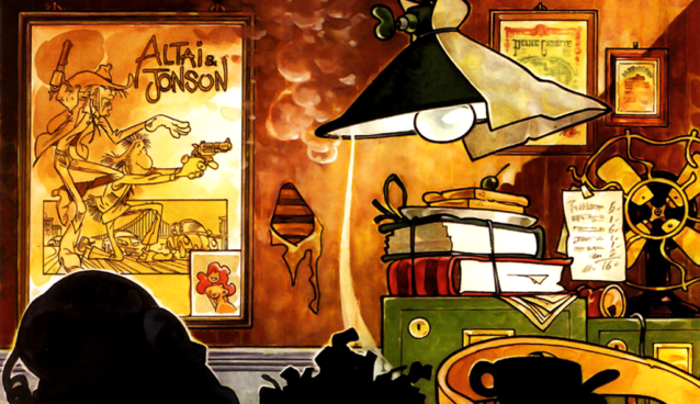 Altai & Jonson: illustrazione di Giorgio Cavazzano per un portfolio dell'A.N.A.F.I.