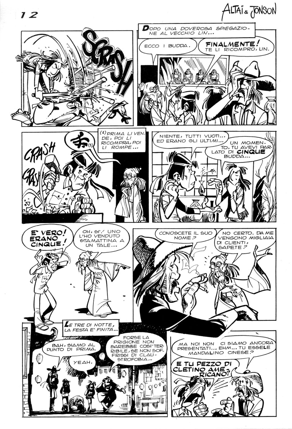 Altai & Jonson, "I sette budda", di Sclavi & Cavazzano. Dal "Corriere dei Ragazzi" n. 5, 1976.