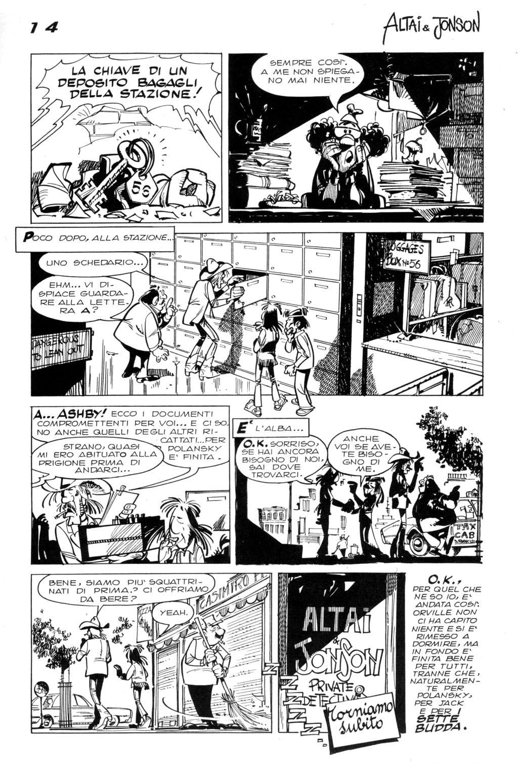Altai & Jonson, "I sette budda", di Sclavi & Cavazzano. Dal "Corriere dei Ragazzi" n. 5, 1976.
