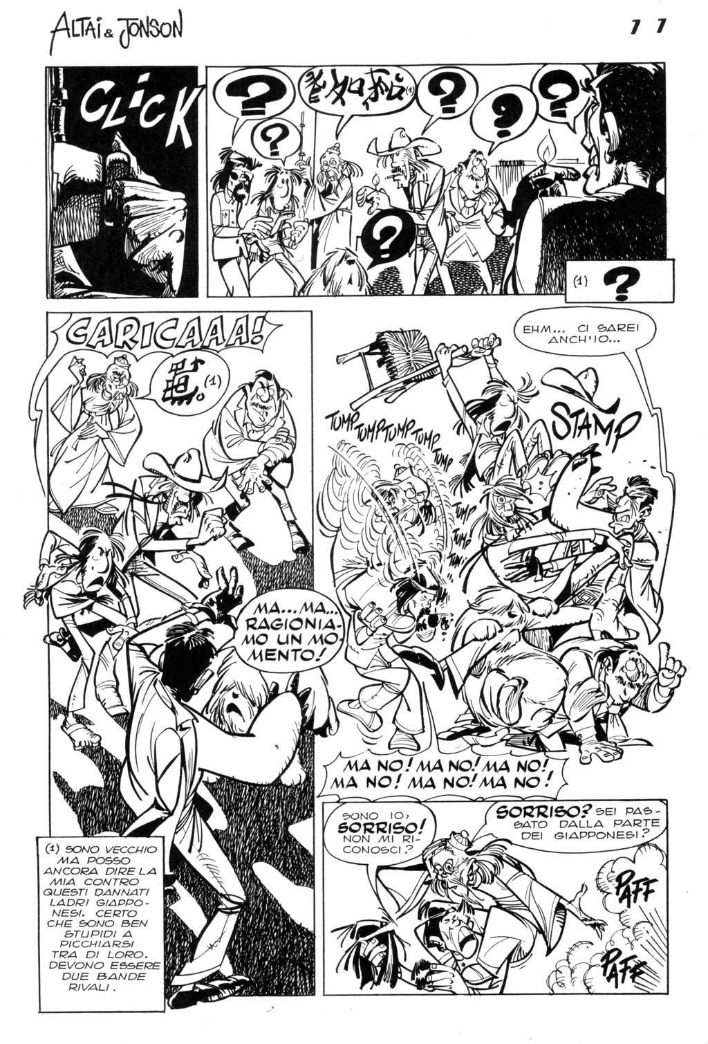 Altai & Jonson, "I sette budda", di Sclavi & Cavazzano. Dal "Corriere dei Ragazzi" n. 5, 1976.
