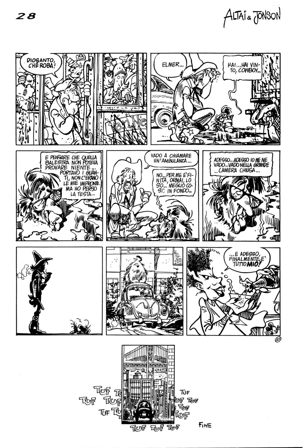 Altai & Jonson, "La camera chiusa", di Sclavi & Cavazzano. Da "Orient Express" n. 30, 1985.
