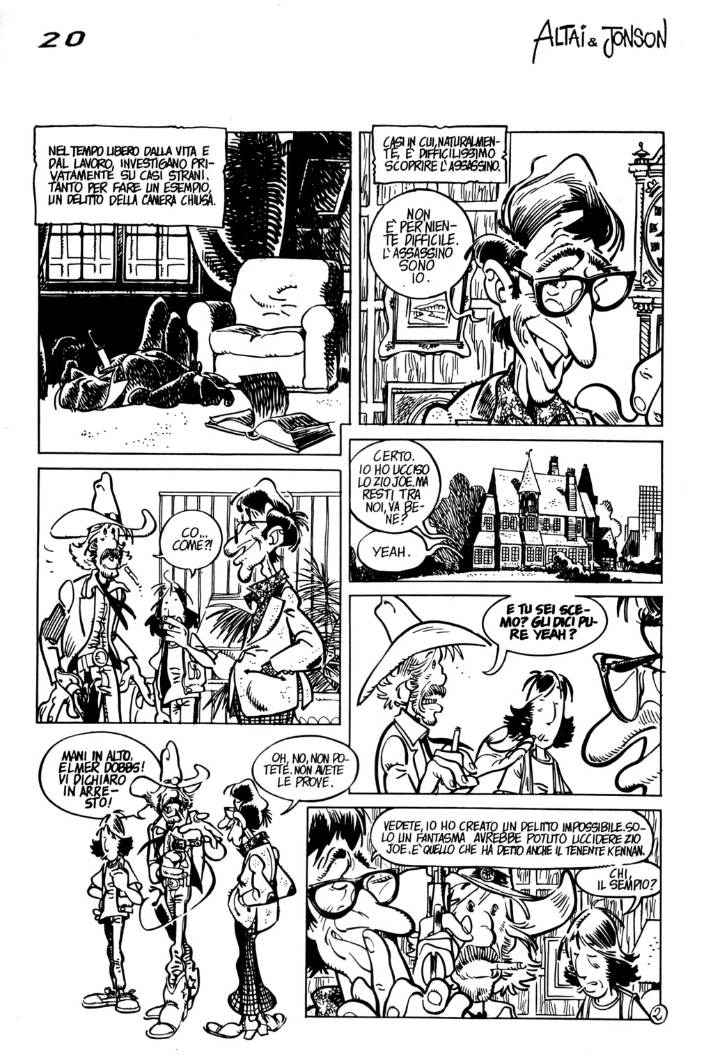 Altai & Jonson, "La camera chiusa", di Sclavi & Cavazzano. Da "Orient Express" n. 30, 1985.