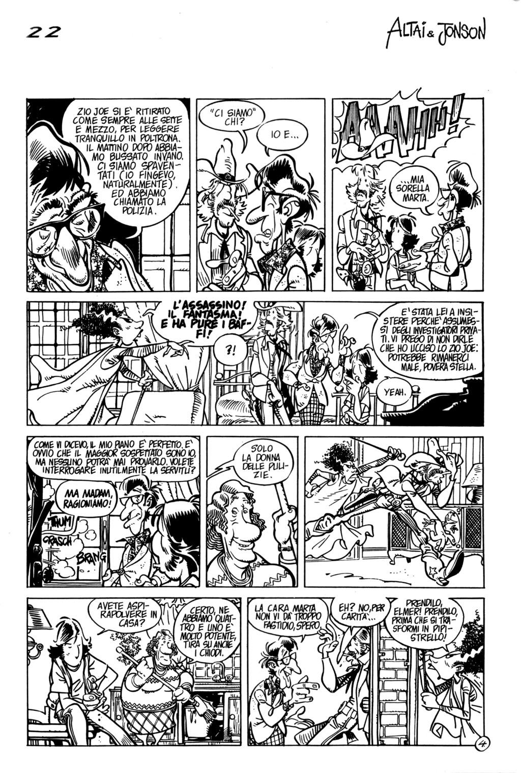 Altai & Jonson, "La camera chiusa", di Sclavi & Cavazzano. Da "Orient Express" n. 30, 1985.