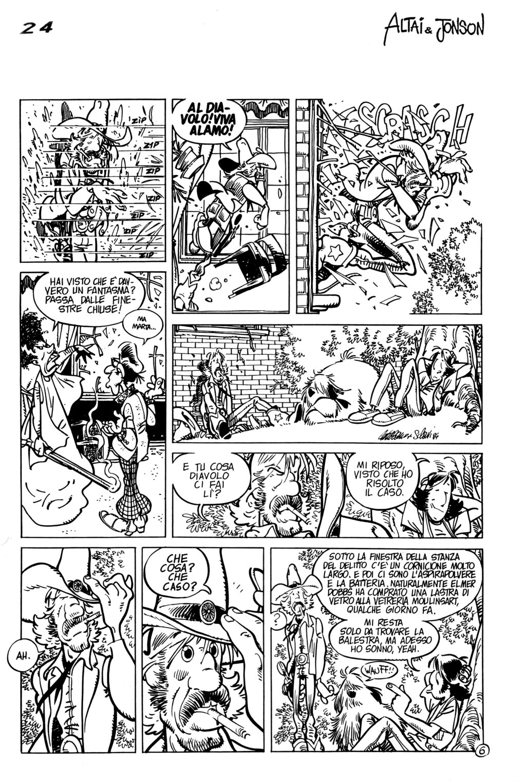 Altai & Jonson, "La camera chiusa", di Sclavi & Cavazzano. Da "Orient Express" n. 30, 1985.