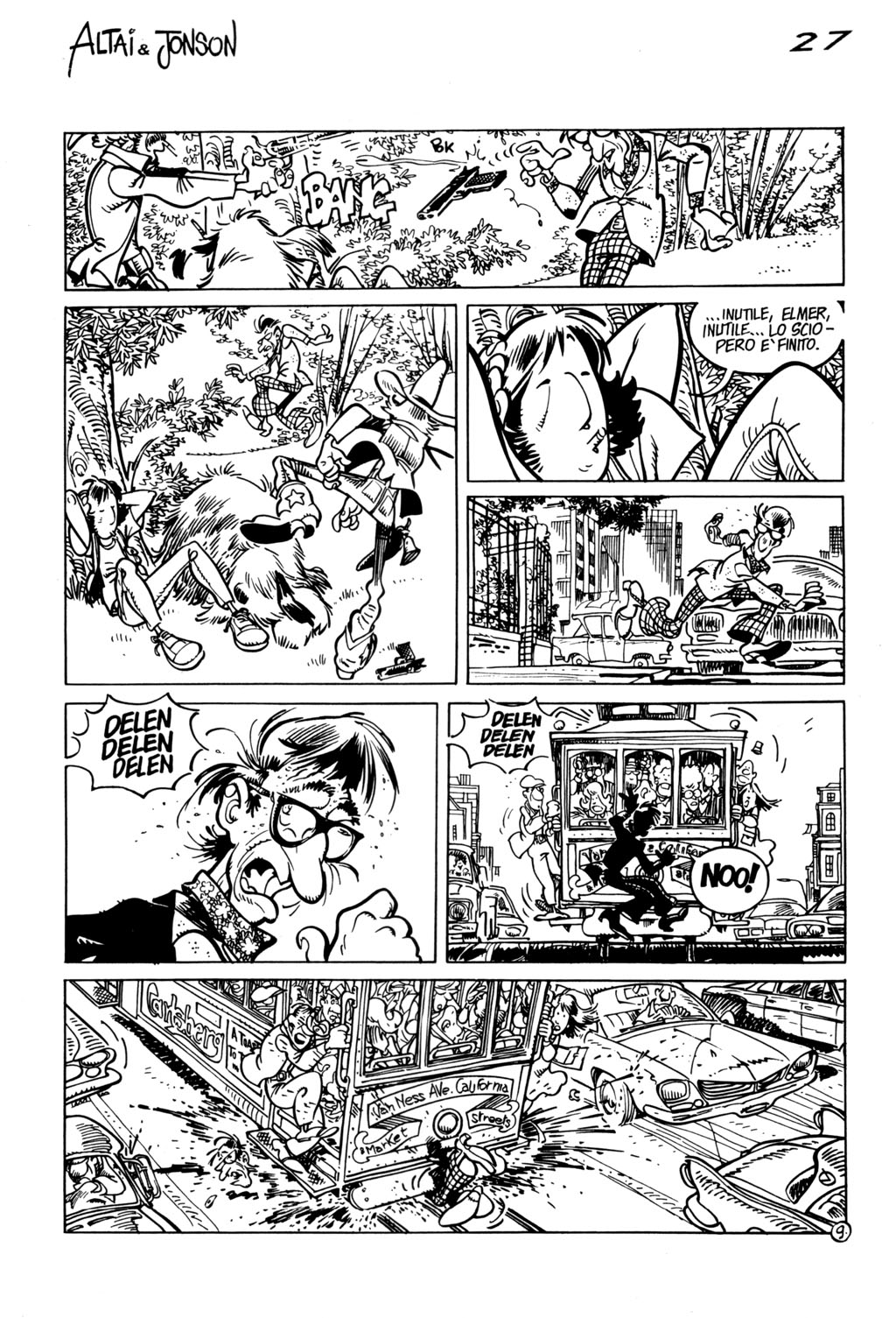 Altai & Jonson, "La camera chiusa", di Sclavi & Cavazzano. Da "Orient Express" n. 30, 1985.