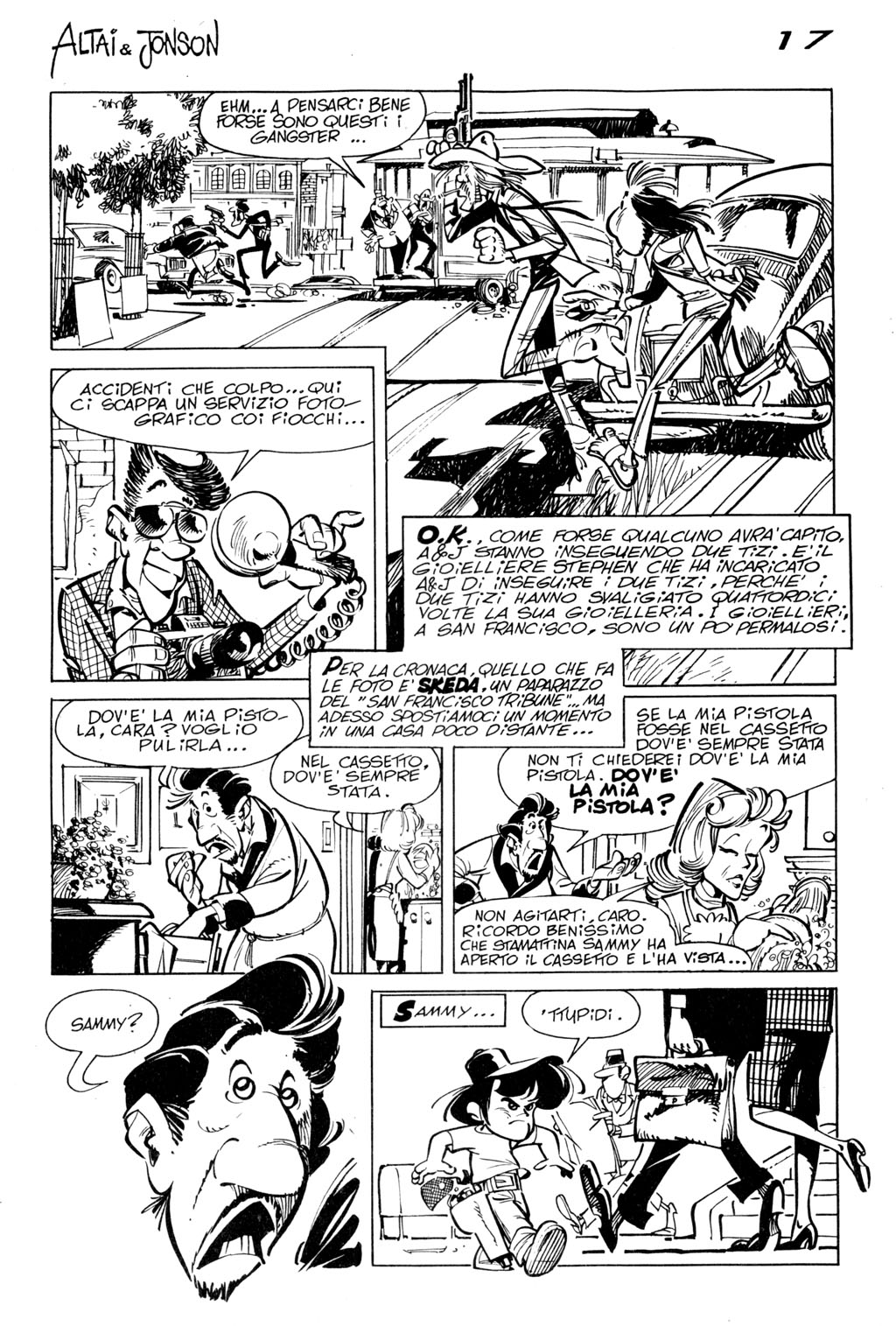 Altai & Jonson, "Un flash coi fiocchi", di Sclavi & Cavazzano. Dal "Corriere dei Ragazzi" n. 7, 1976.