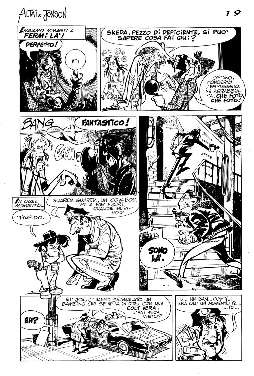 Altai & Jonson, "Un flash coi fiocchi", di Sclavi & Cavazzano. Dal "Corriere dei Ragazzi" n. 7, 1976.