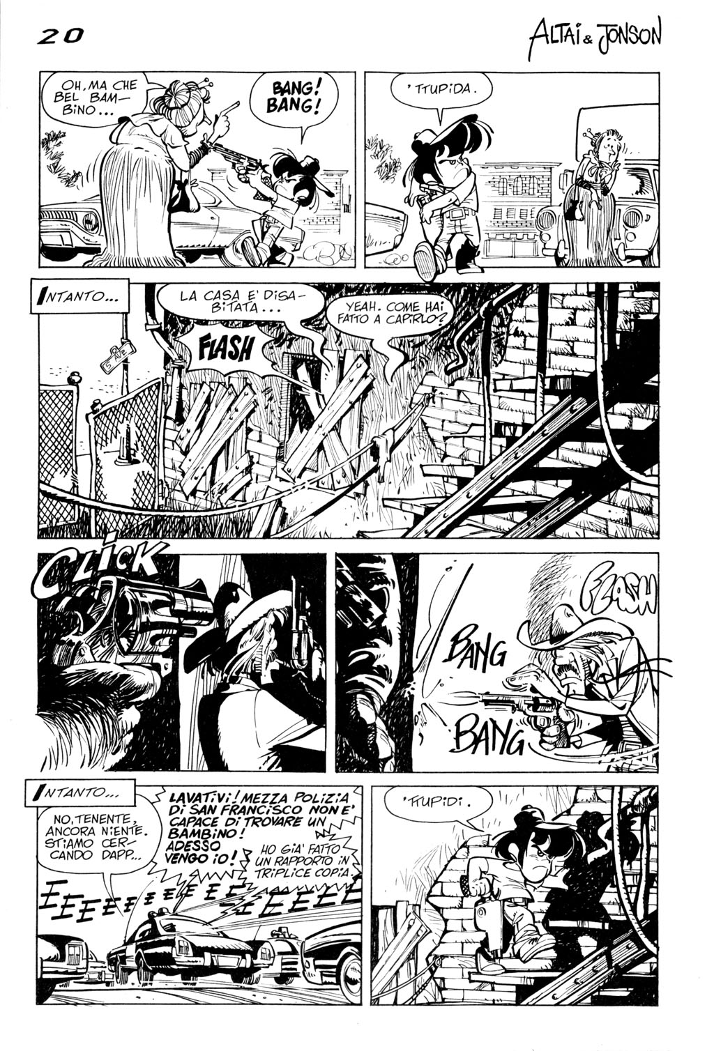 Altai & Jonson, "Un flash coi fiocchi", di Sclavi & Cavazzano. Dal "Corriere dei Ragazzi" n. 7, 1976.