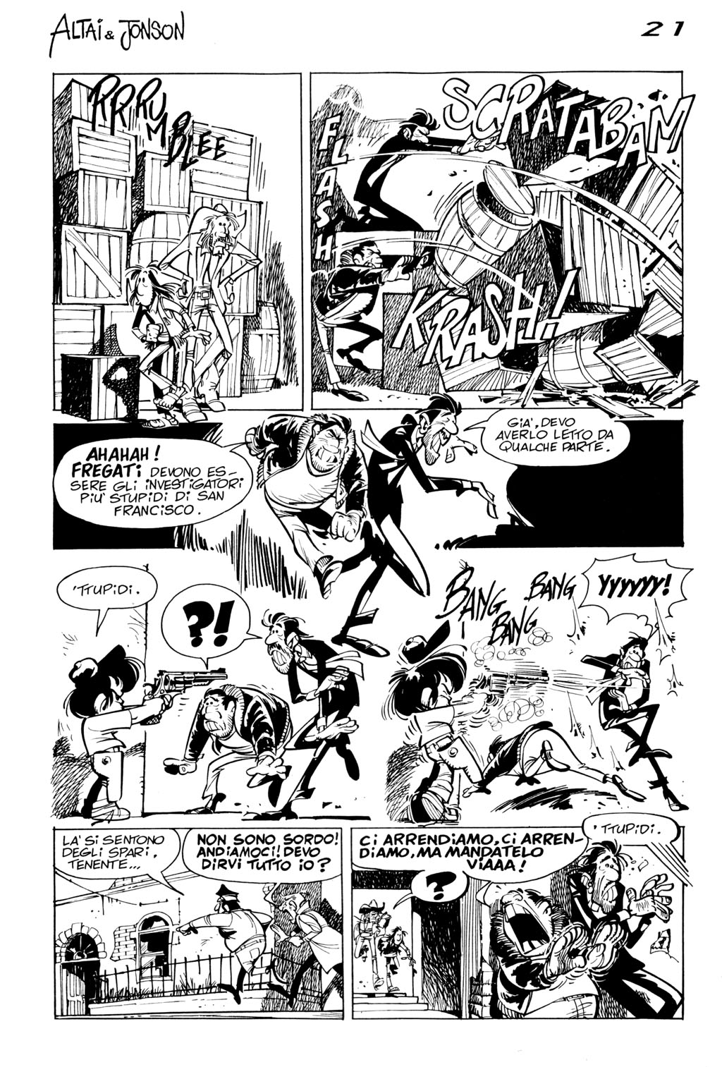 Altai & Jonson, "Un flash coi fiocchi", di Sclavi & Cavazzano. Dal "Corriere dei Ragazzi" n. 7, 1976.