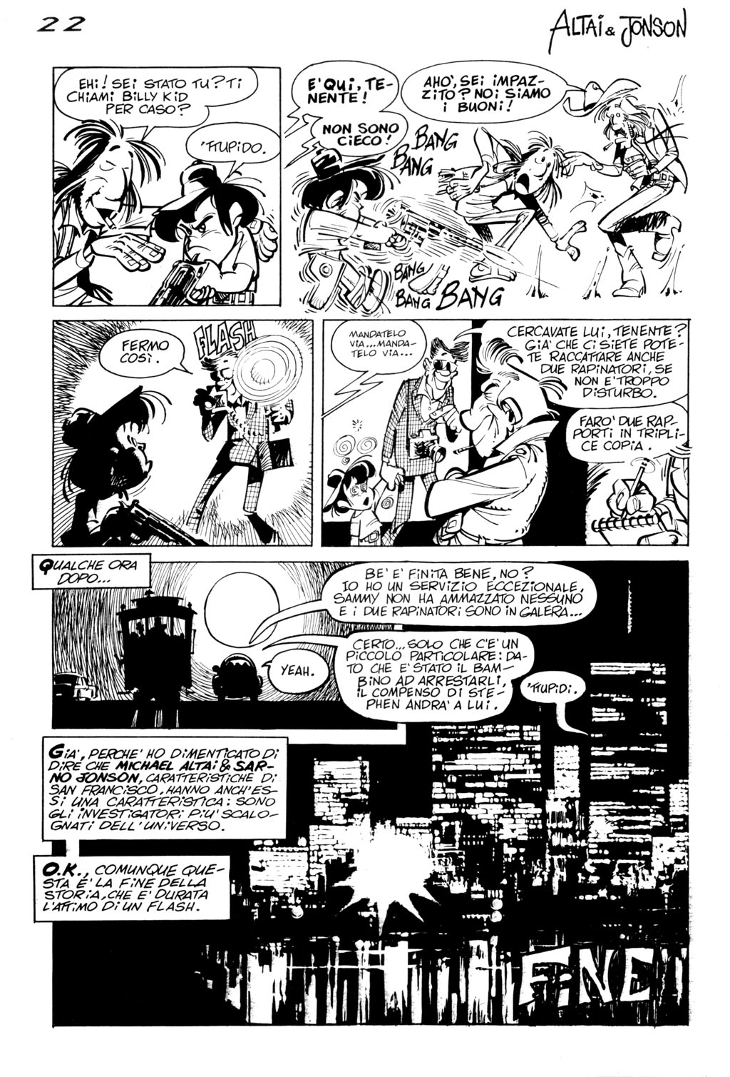 Altai & Jonson, "Un flash coi fiocchi", di Sclavi & Cavazzano. Dal "Corriere dei Ragazzi" n. 7, 1976.