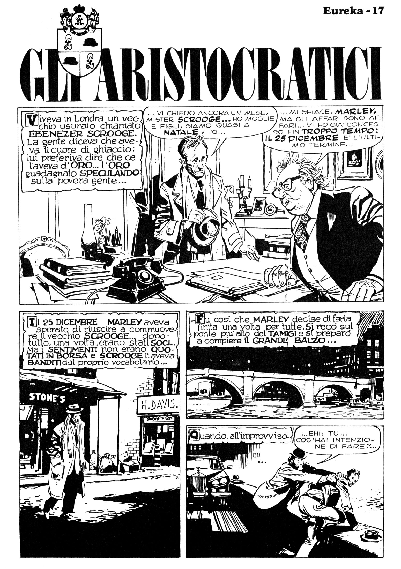 Gli Aristocratici, "Il fantasma di Natale", di Sclavi-Castelli & Tacconi. Dal "Corriere dei Ragazzi" n. 52 (1975).