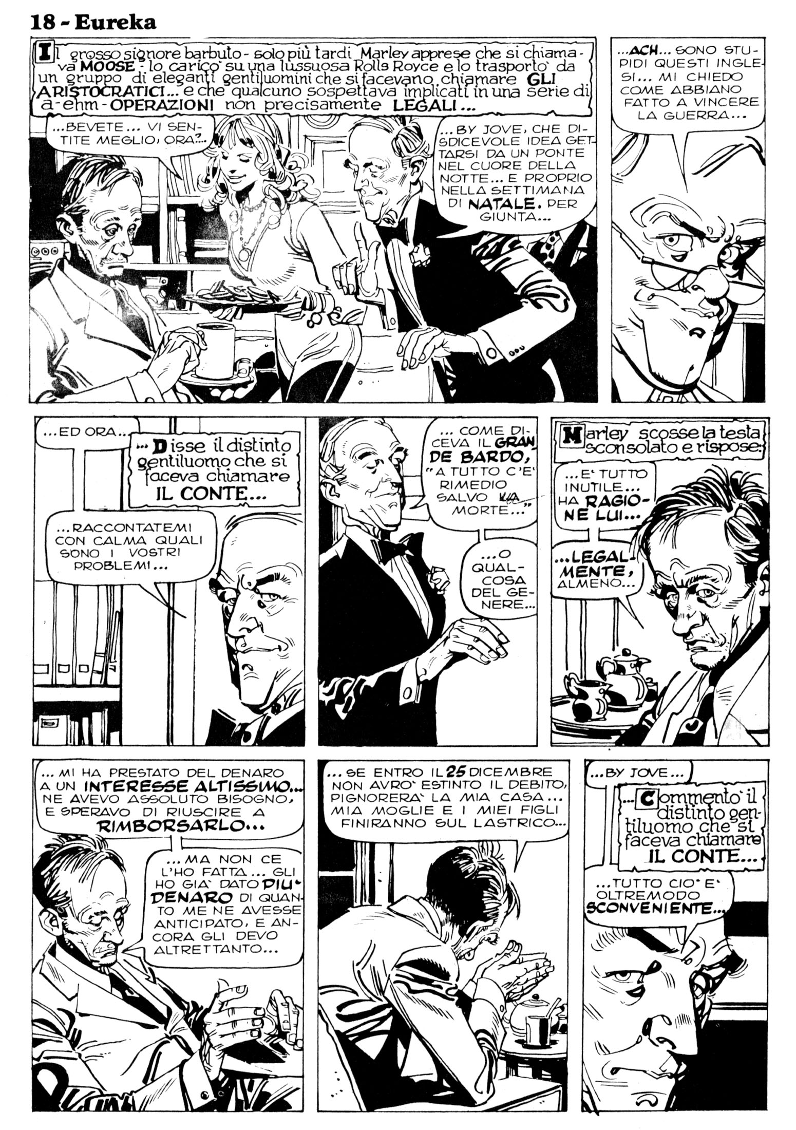 Gli Aristocratici, "Il fantasma di Natale", di Sclavi-Castelli & Tacconi. Dal "Corriere dei Ragazzi" n. 52 (1975).