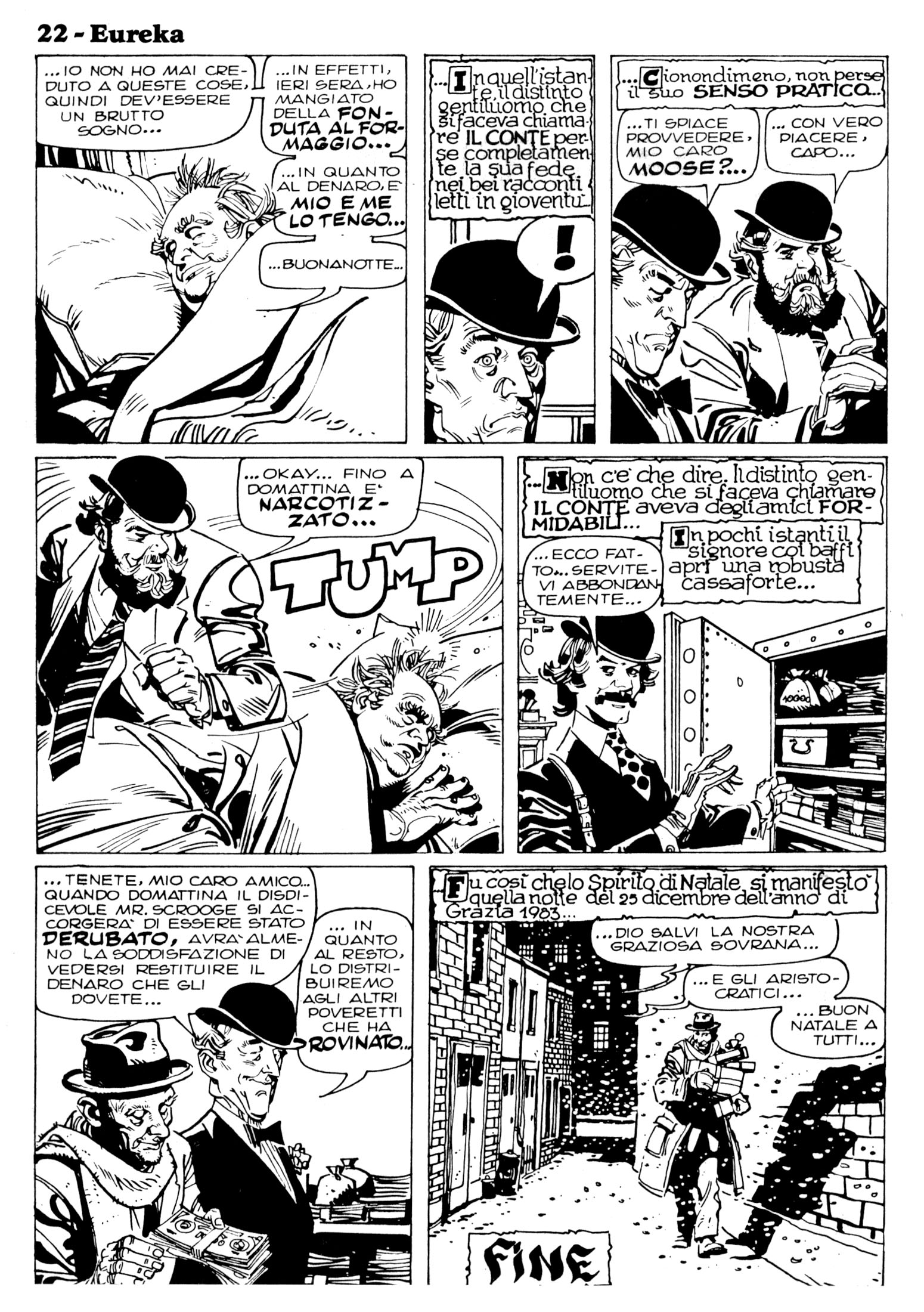 Gli Aristocratici, "Il fantasma di Natale", di Sclavi-Castelli & Tacconi. Dal "Corriere dei Ragazzi" n. 52 (1975).