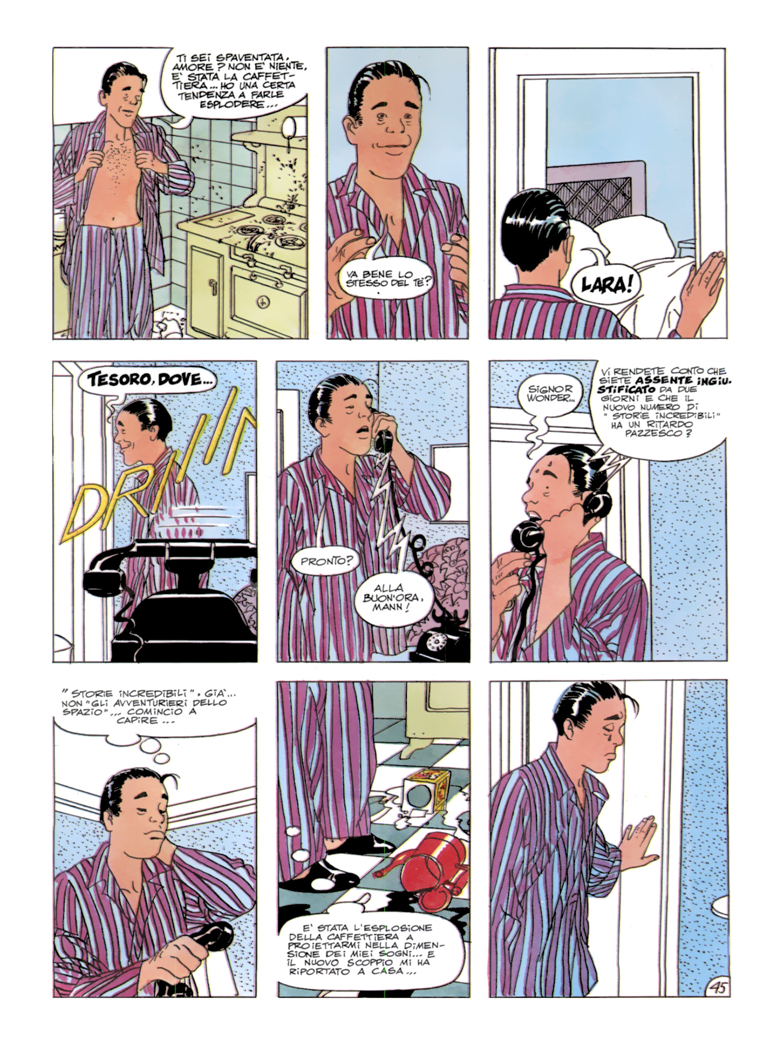 Roy Mann, "In uno strano mondo", di Sclavi & Micheluzzi. Da "Comic Art" nn. 34/39, 1987.