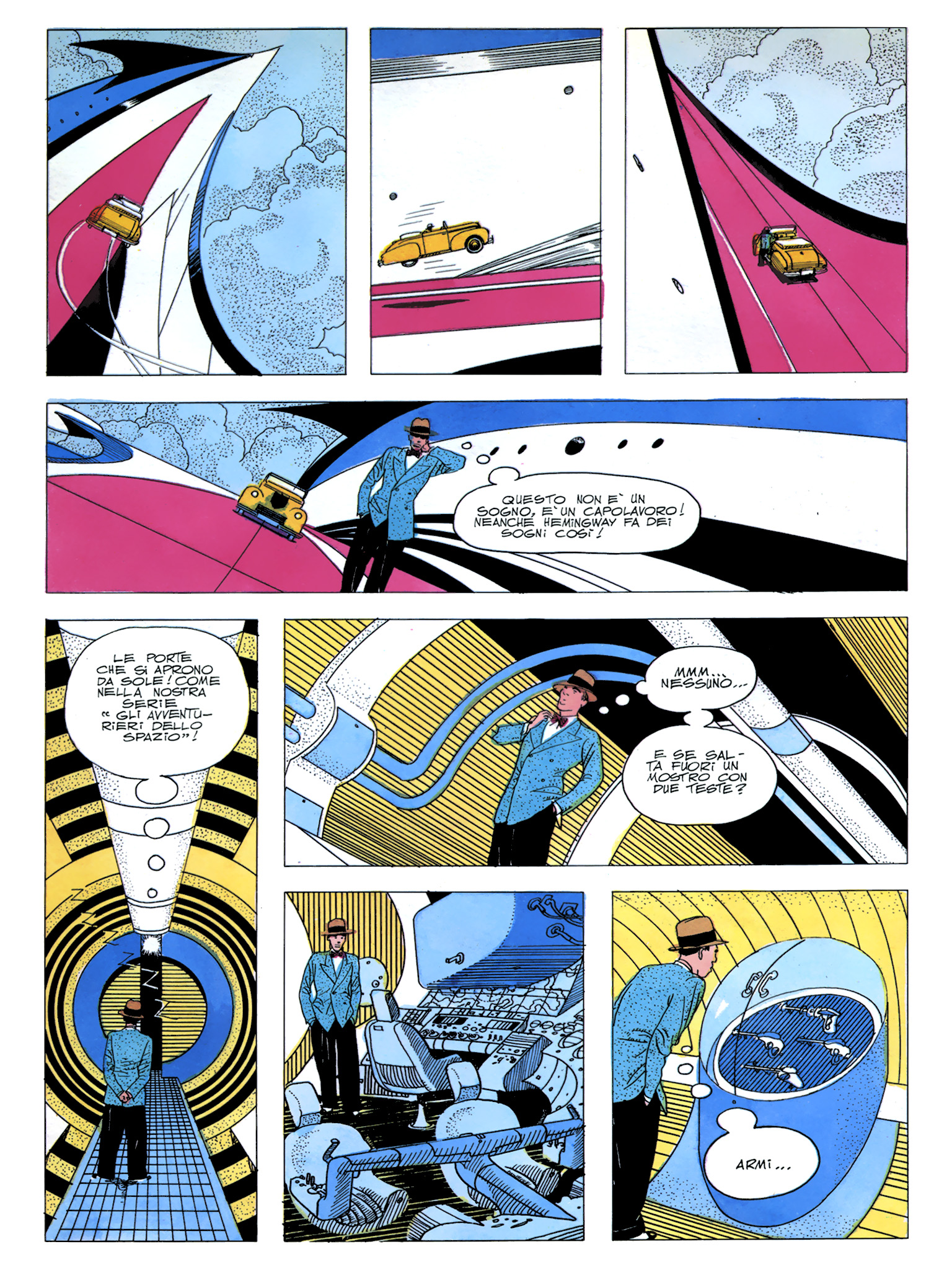 Roy Mann, "In uno strano mondo", di Sclavi & Micheluzzi. Da "Comic Art" nn. 34/39, 1987.