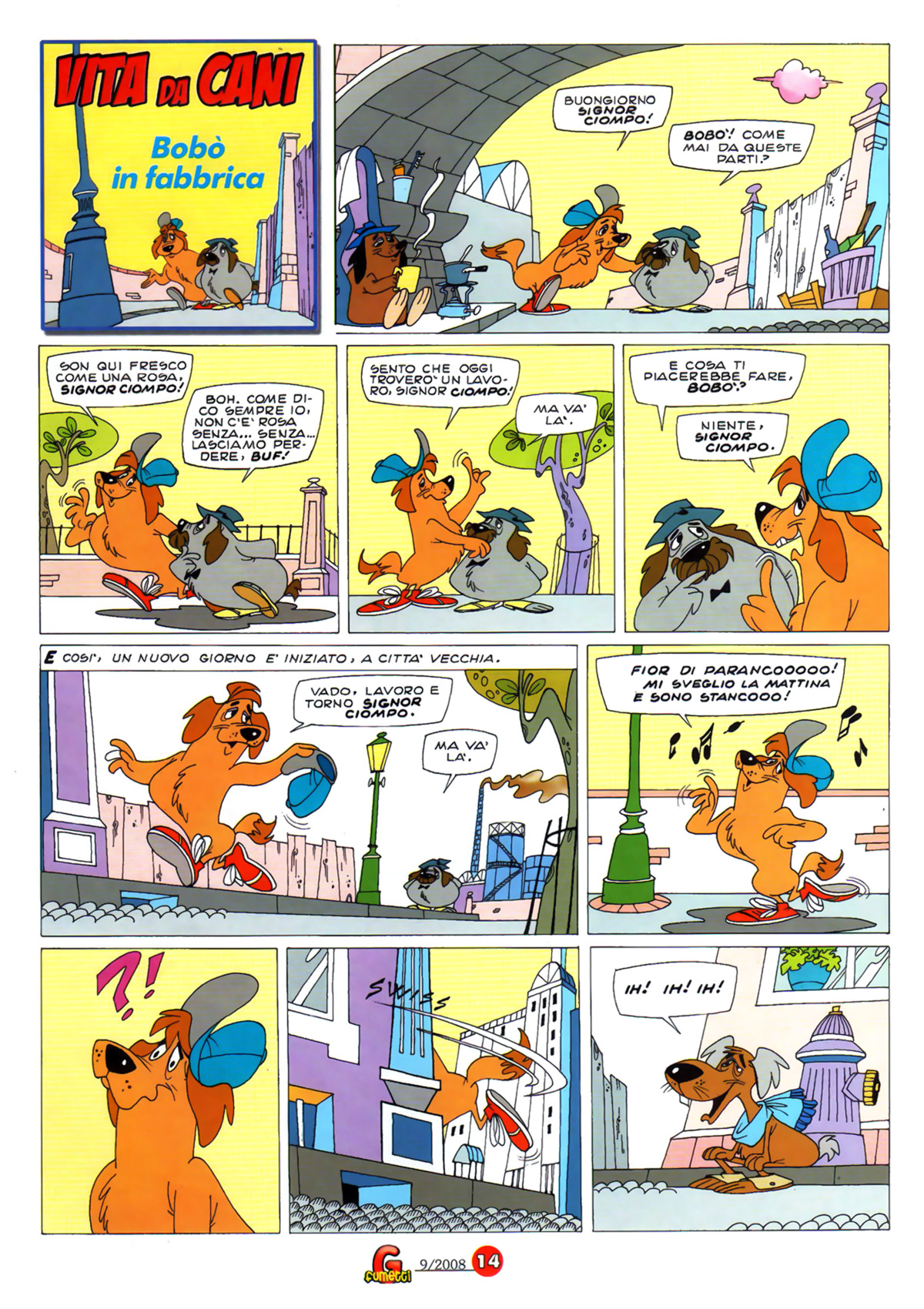 Vita da cani, "Bobò in fabbrica", di Sclavi & Gavioli. Da "Il Giornalino" n. 20, 1984.