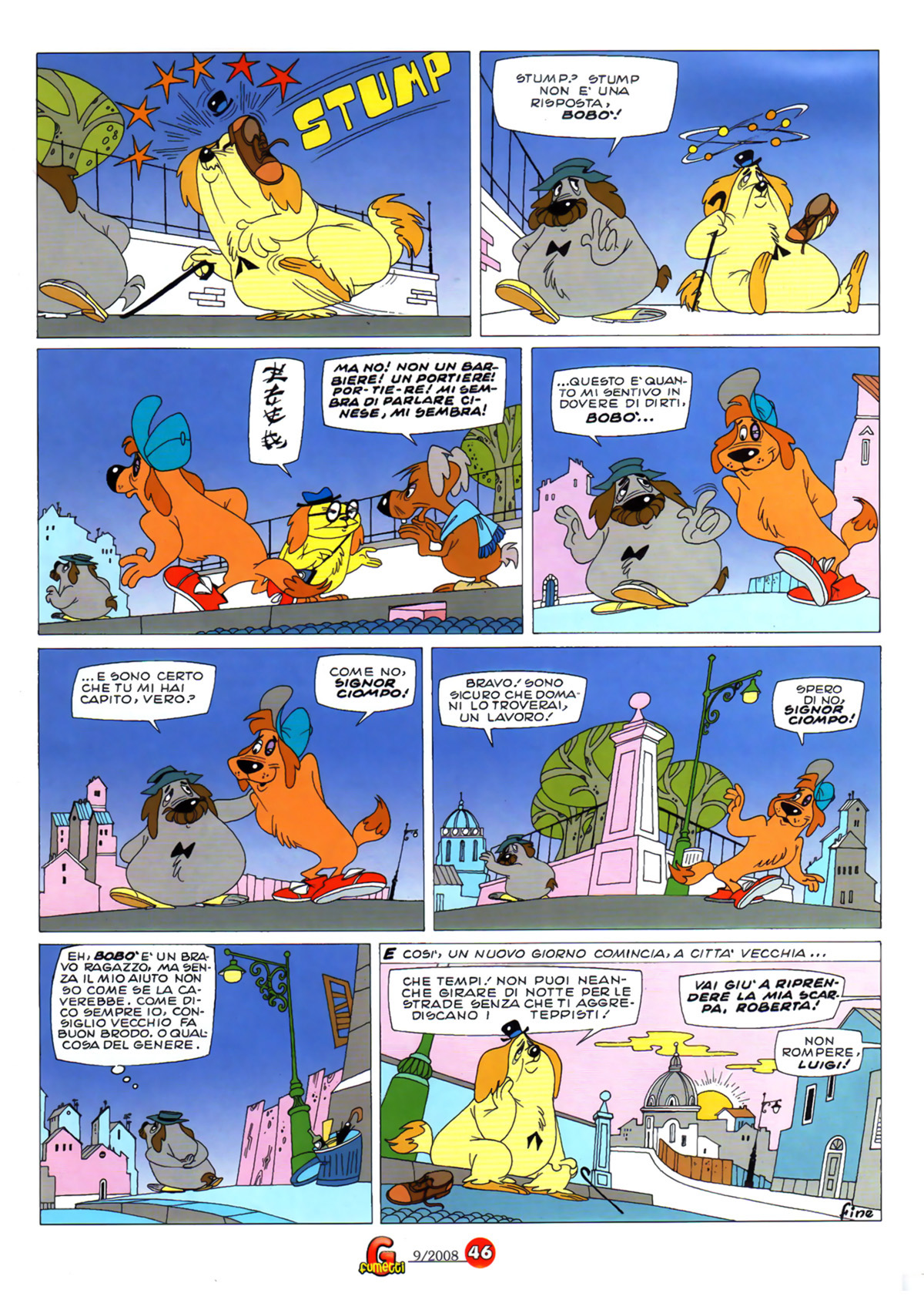 Vita da cani, "Di notte", di Sclavi & Gavioli. Da "Il Giornalino" n. 38, 1984.