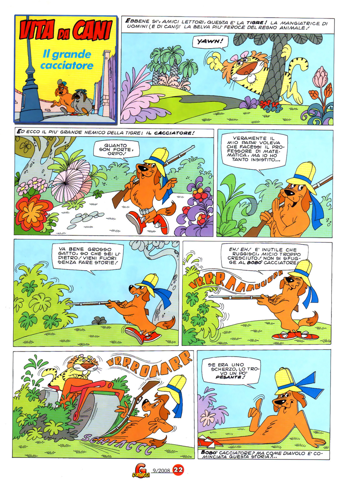 Vita da cani, "Il grande cacciatore", di Sclavi & Gavioli. Da "Il Giornalino" n. 28, 1984.