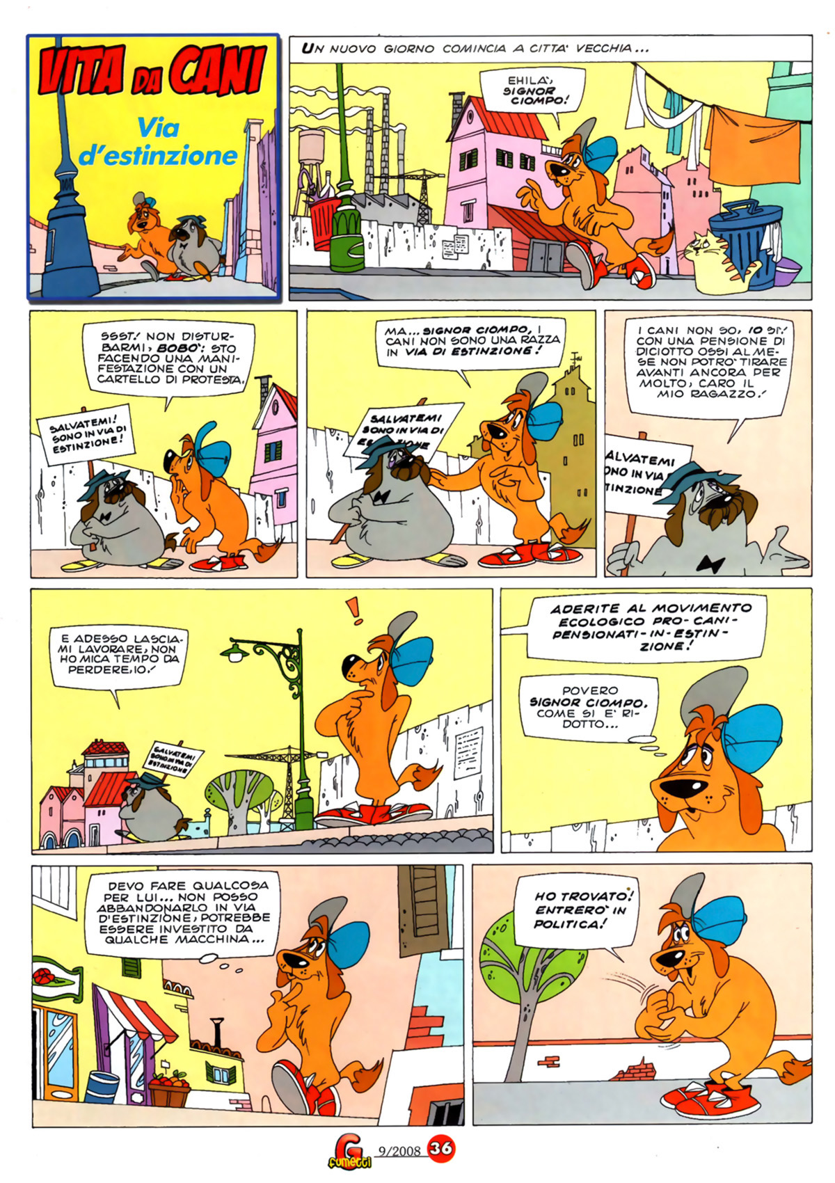 Vita da cani, "Via d'estinzione", di Sclavi & Gavioli. Da "Il Giornalino" n. 35, 1984.